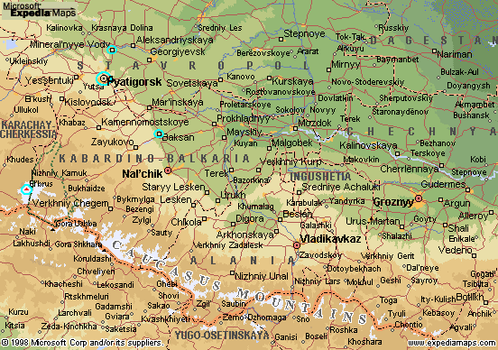 Mapa Kaukazu