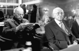 Dwa zdjęcia Stanisława Lema, z lat '60 i '00. 